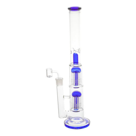 Straight Twin Tree Perc Bong - 16in