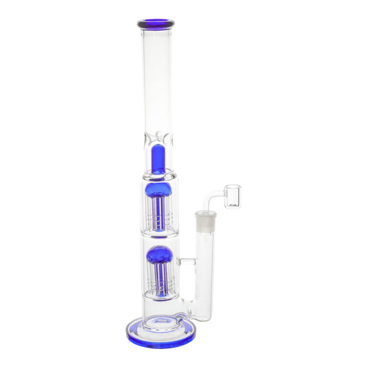 Straight Twin Tree Perc Bong - 16in