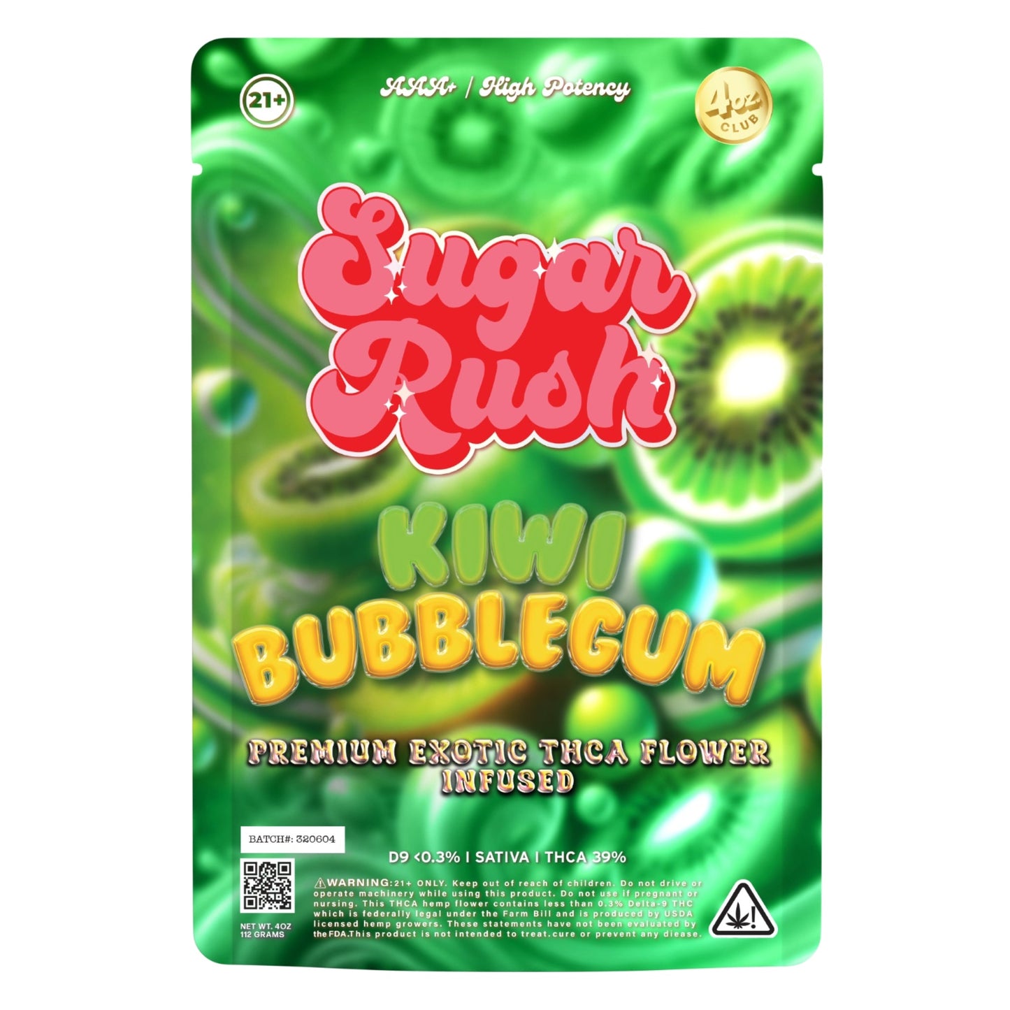 Sugar Rush Premium Exotic Kiwi Bubblegum THC-A Flower - 3.5g