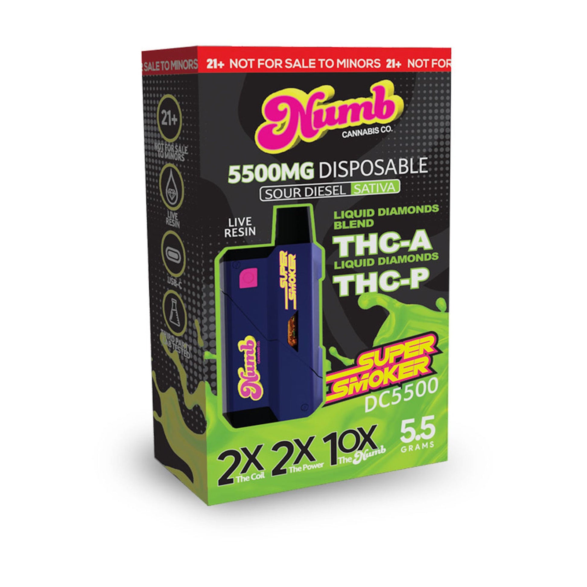 Super Smoker THC-A + THC-P Vaporizer - 5.5g Sour Diesel