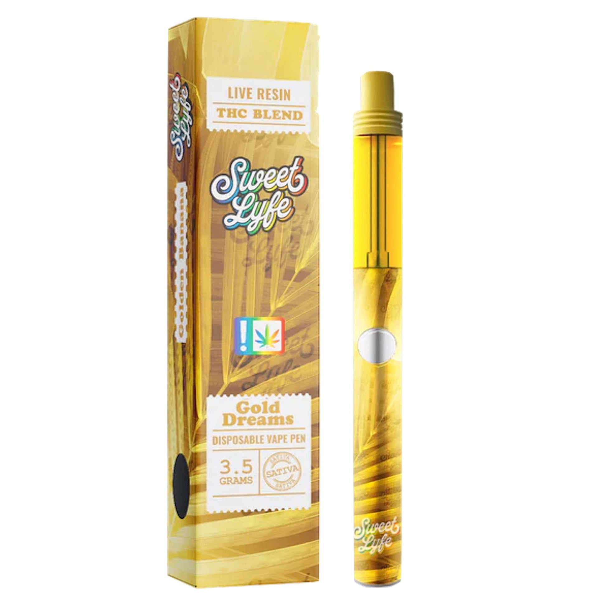 Sweet Lyfe Gold Live Resin THC Vaporizer - 3500mg - Everything 420 Sweet Lyfe Gold Live Resin THC Vaporizer - 3500mg - Everything 420