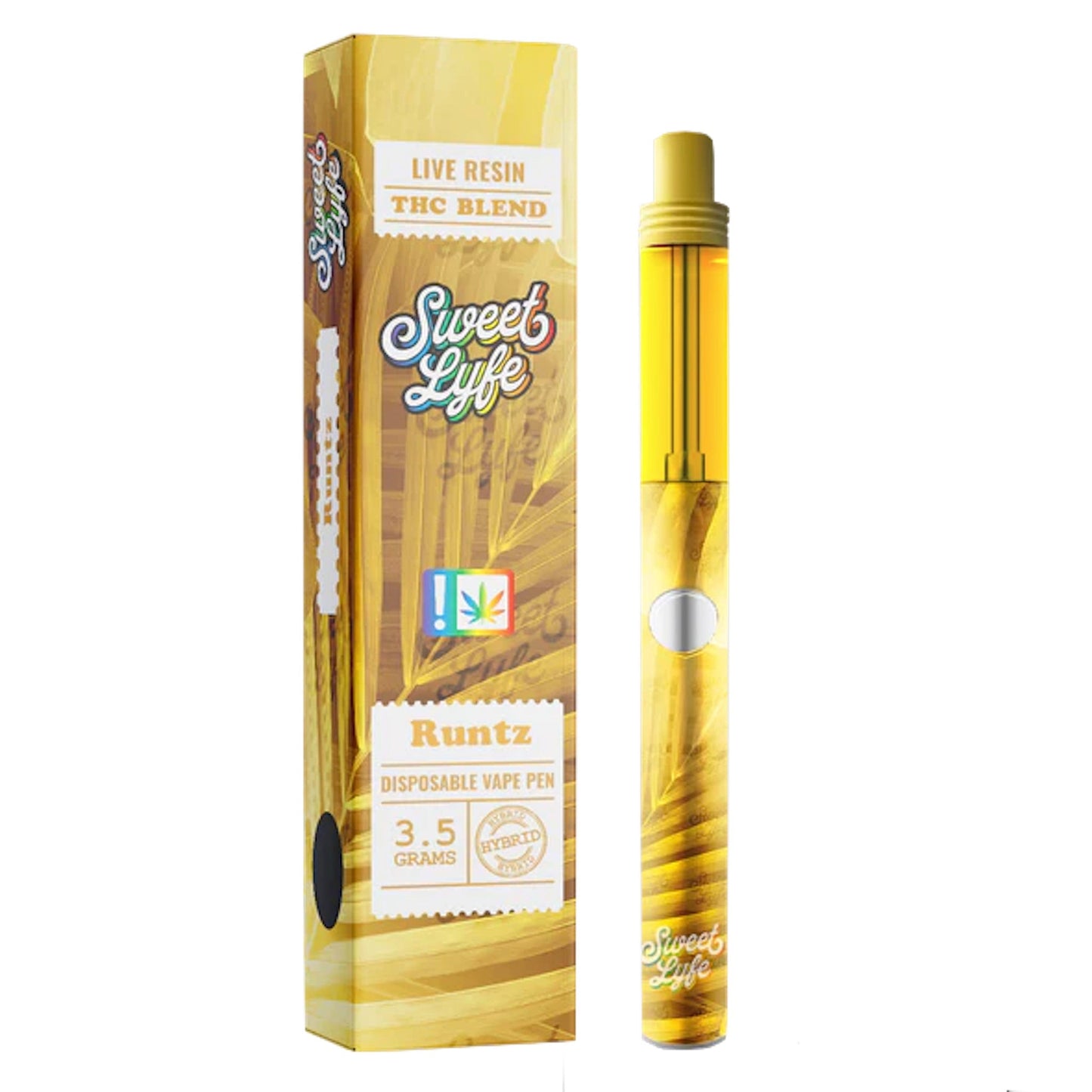 Sweet Lyfe Gold Live Resin THC Vaporizer - 3500mg Runtz (H)