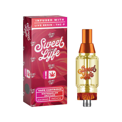 Sweet Lyfe Live Resin HHC +THC-P Cartridge - 2500mg 1 / Watermelon Zkittlez