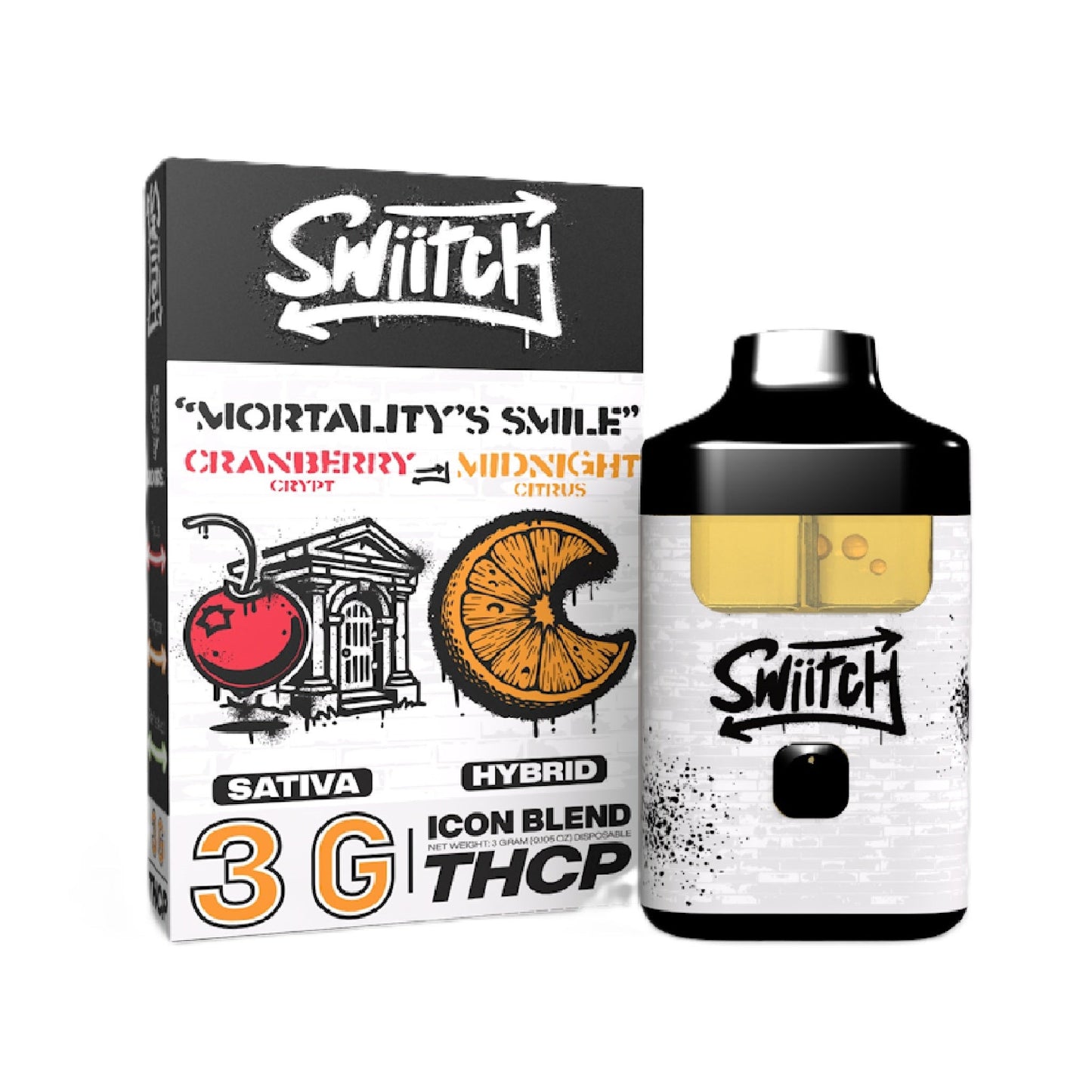 Switch Liquid Diamonds THC-A + HHC Vaporizer - 3000mg Mortality Smile (S/H)