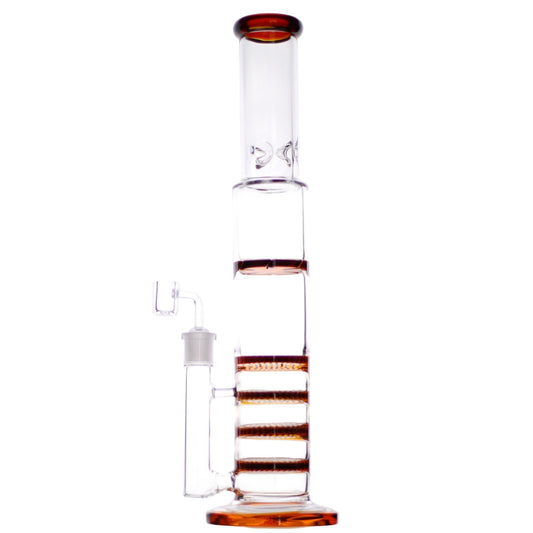 The Five Stack Percolator Bong - 17in Amber