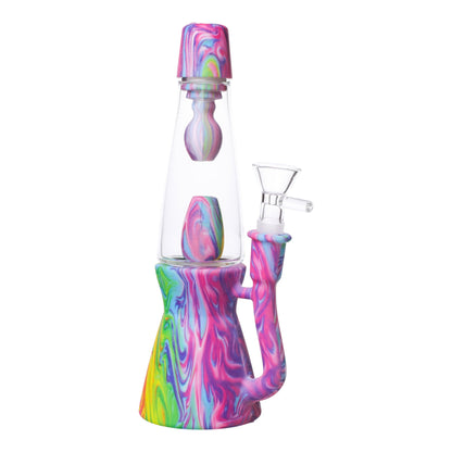 The Lava Perc Bong - 8in Rainbow