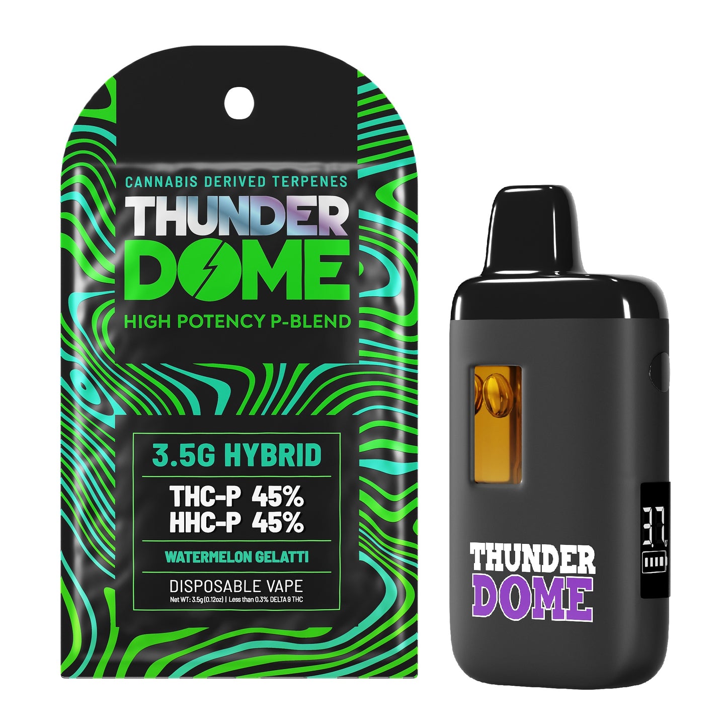 Thunder Dome Heavy Hitter P Blend Vaporizer - 3500mg Watermelon Gelatti (H)