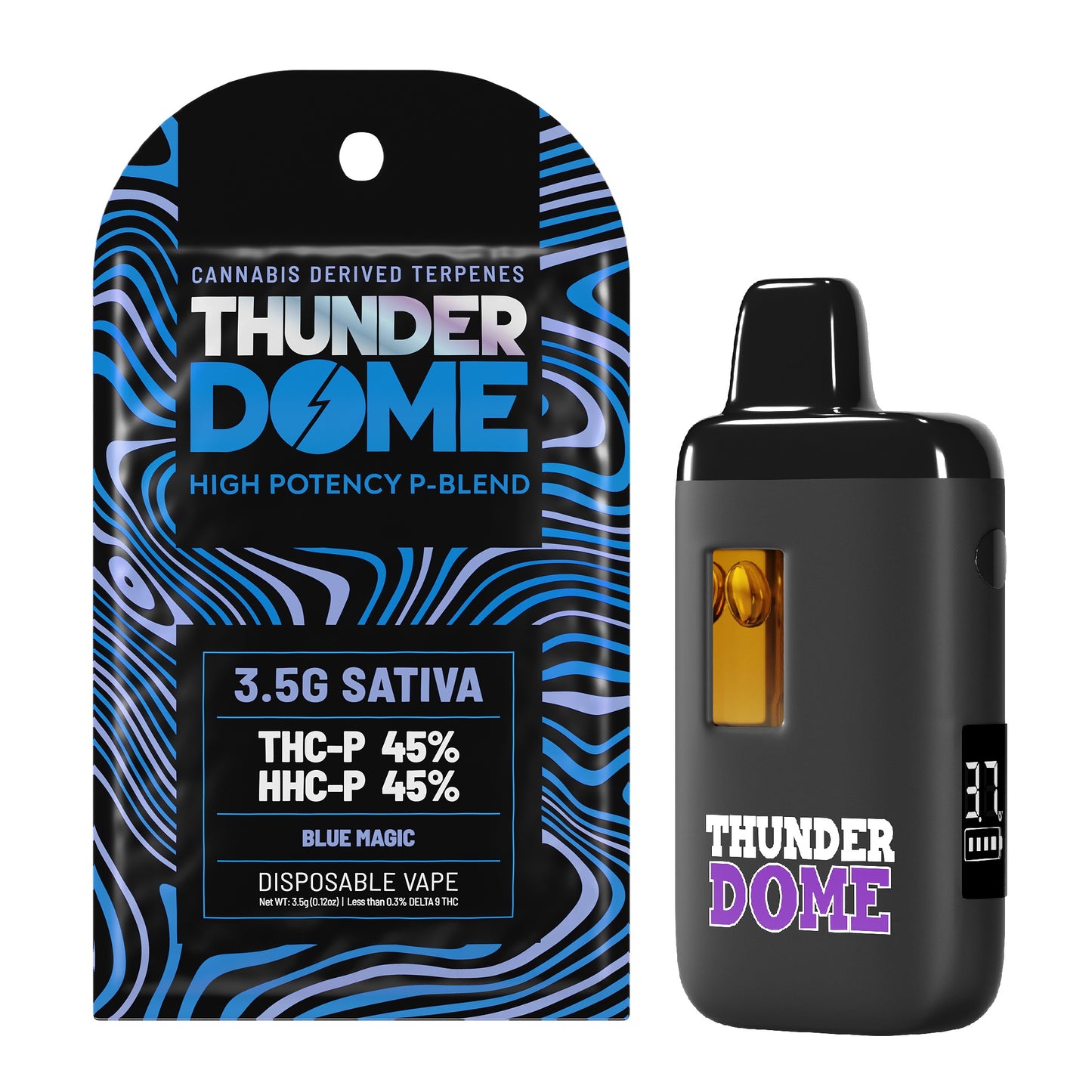 Thunder Dome Heavy Hitter P Blend Vaporizer - 3500mg Blue Magic
