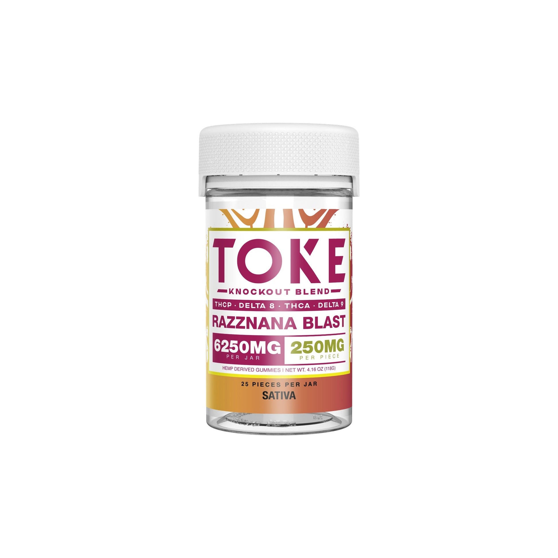 TOKE Kockout Blend Gummies - 6250mg Razznana Blast (S)