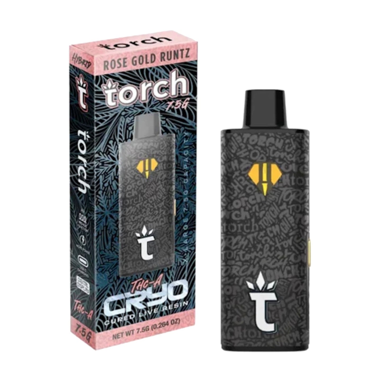Torch Cryo Live Resin THC-A Vaporizer - 7500mg Rose Gold Runtz (H)