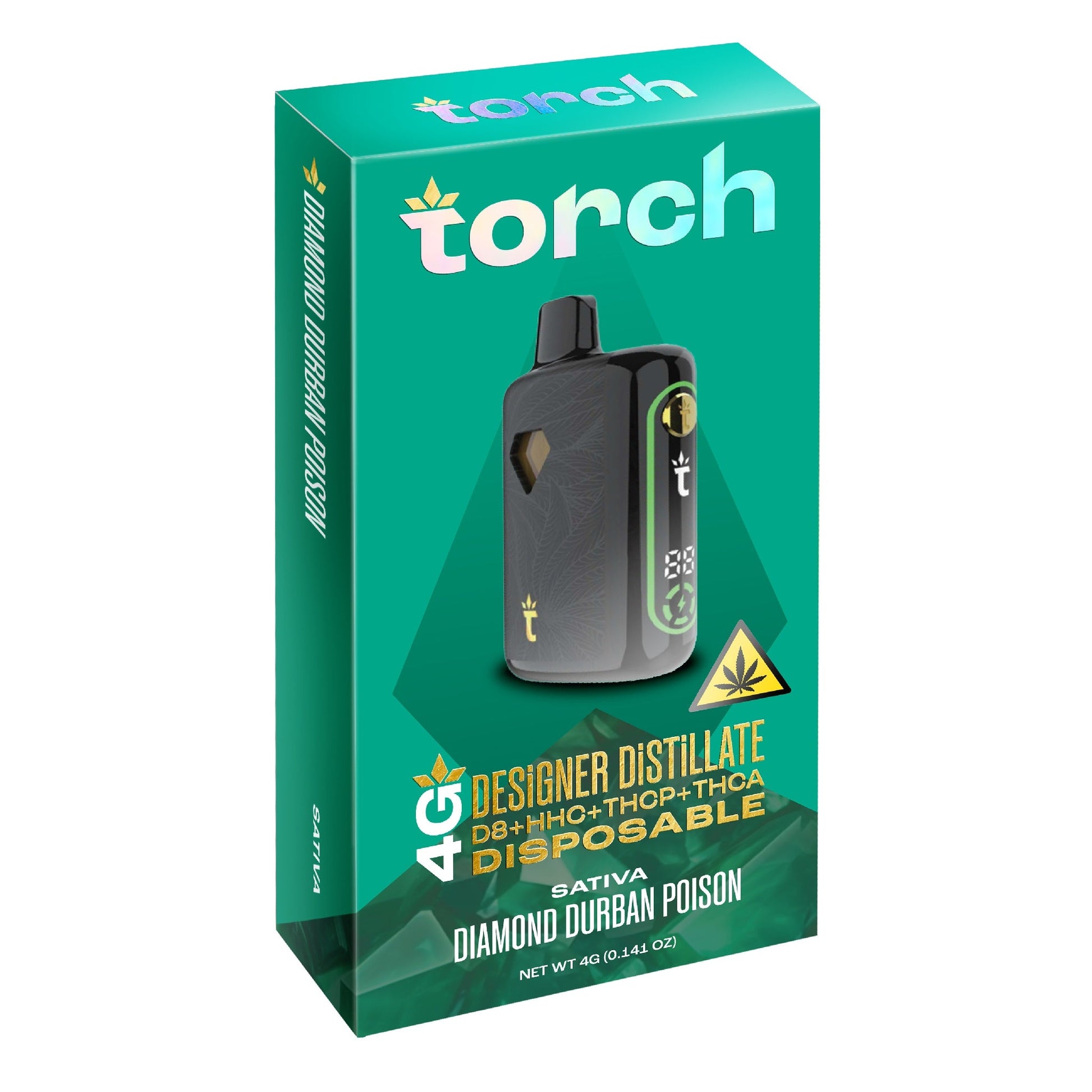 Torch Designer Distillate THC Vaporizer - 4000mg Diamond Durban Poison (S)