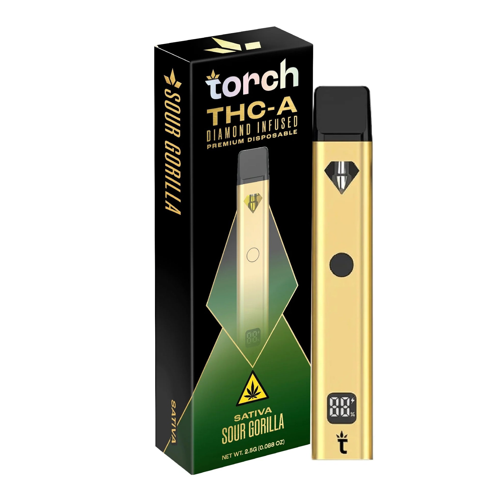 Torch Diamond Infused THC-A Blend Gold Edition Device - 2500mg Sour Gorilla (S) / 1 Pack