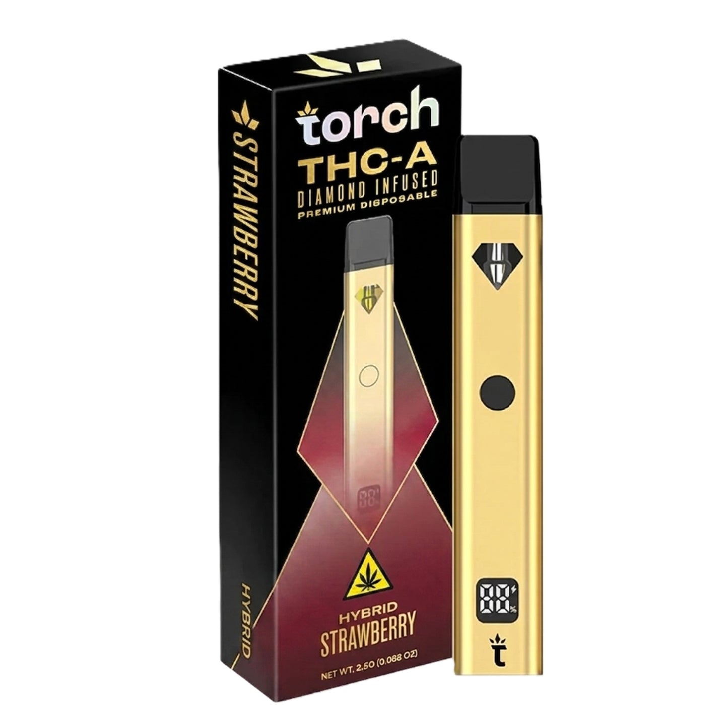 Torch Diamond Infused THC-A Blend Gold Edition Device - 2500mg Strawberry (H) / 1 Pack