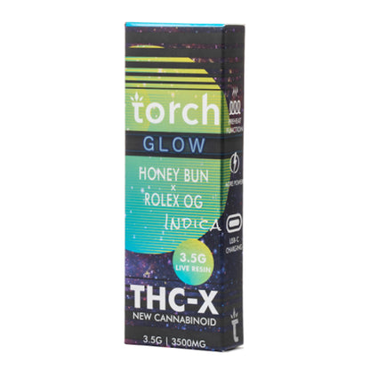 Torch Glow THC-X Vaporizer - 3500mg Honey Bun x Rolex OG
