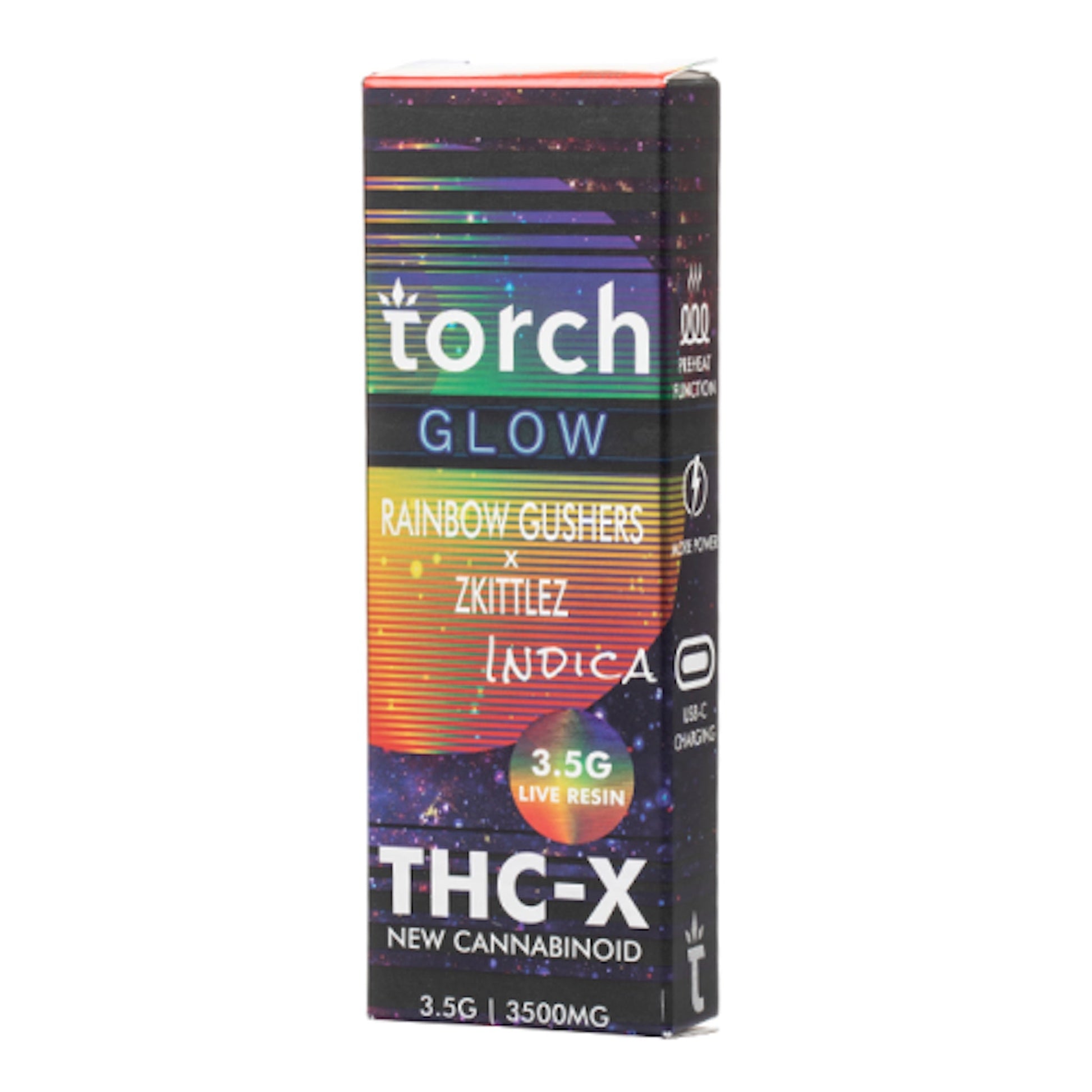 Torch Glow THC-X Vaporizer - 3500mg Rainbow Gushers x Zkittlez