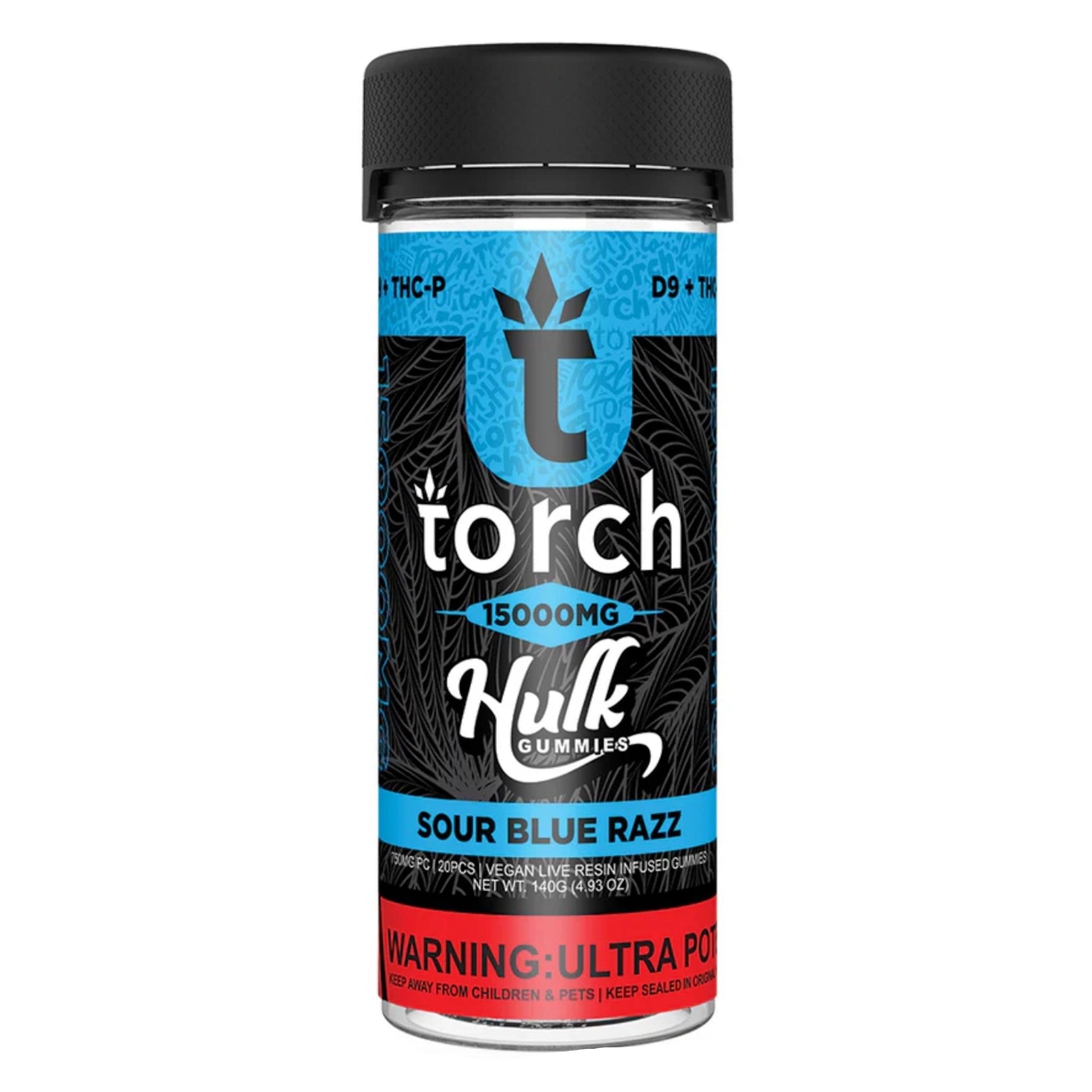 Torch Hulk Sour Blue Razz Gummies - 15000mg