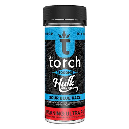 Torch Hulk Sour Blue Razz Gummies - 15000mg