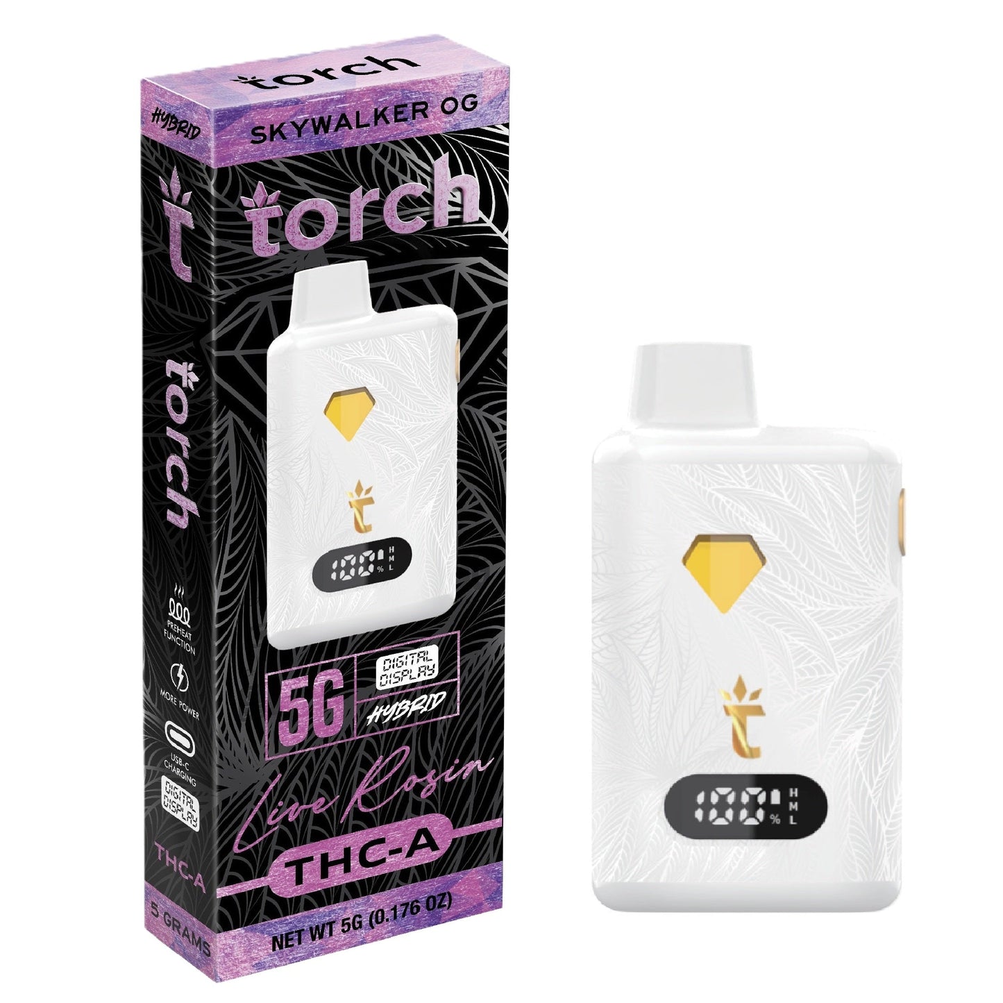 Torch Live Rosin THC-A Vaporizer - 5000mg Skywalker OG (H)