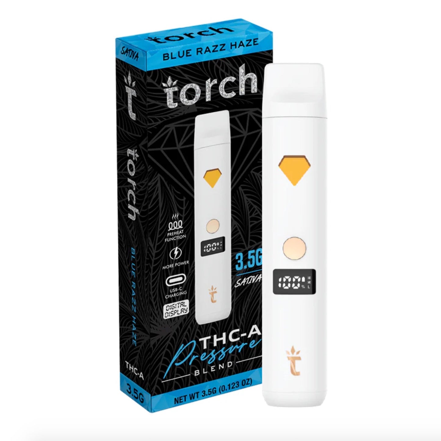 Torch Pressure Blend THC-A Vaporizer - 3500mg Blue Razz Haze (S)