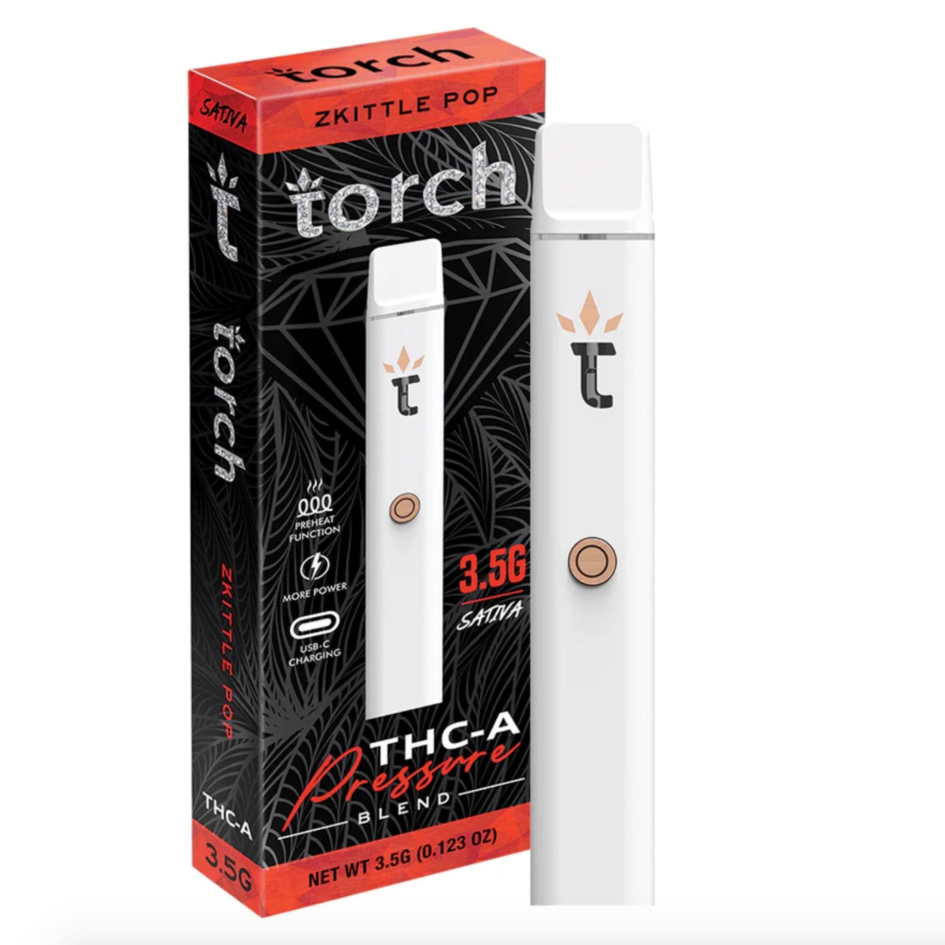 Torch Pressure Blend THC-A Vaporizer - 3500mg Zkittle Pop (S)