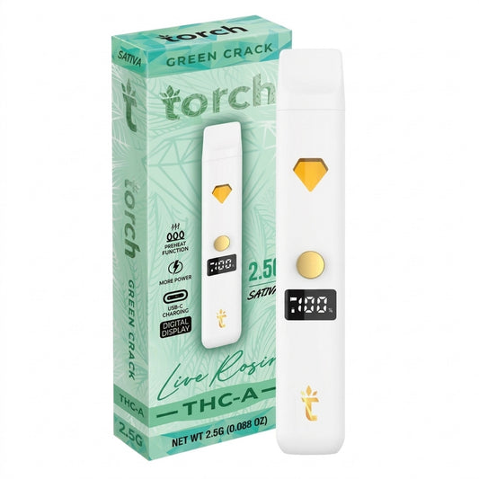 Torch THC-A Live Rosin Device - 2500mg Green Crack (S)