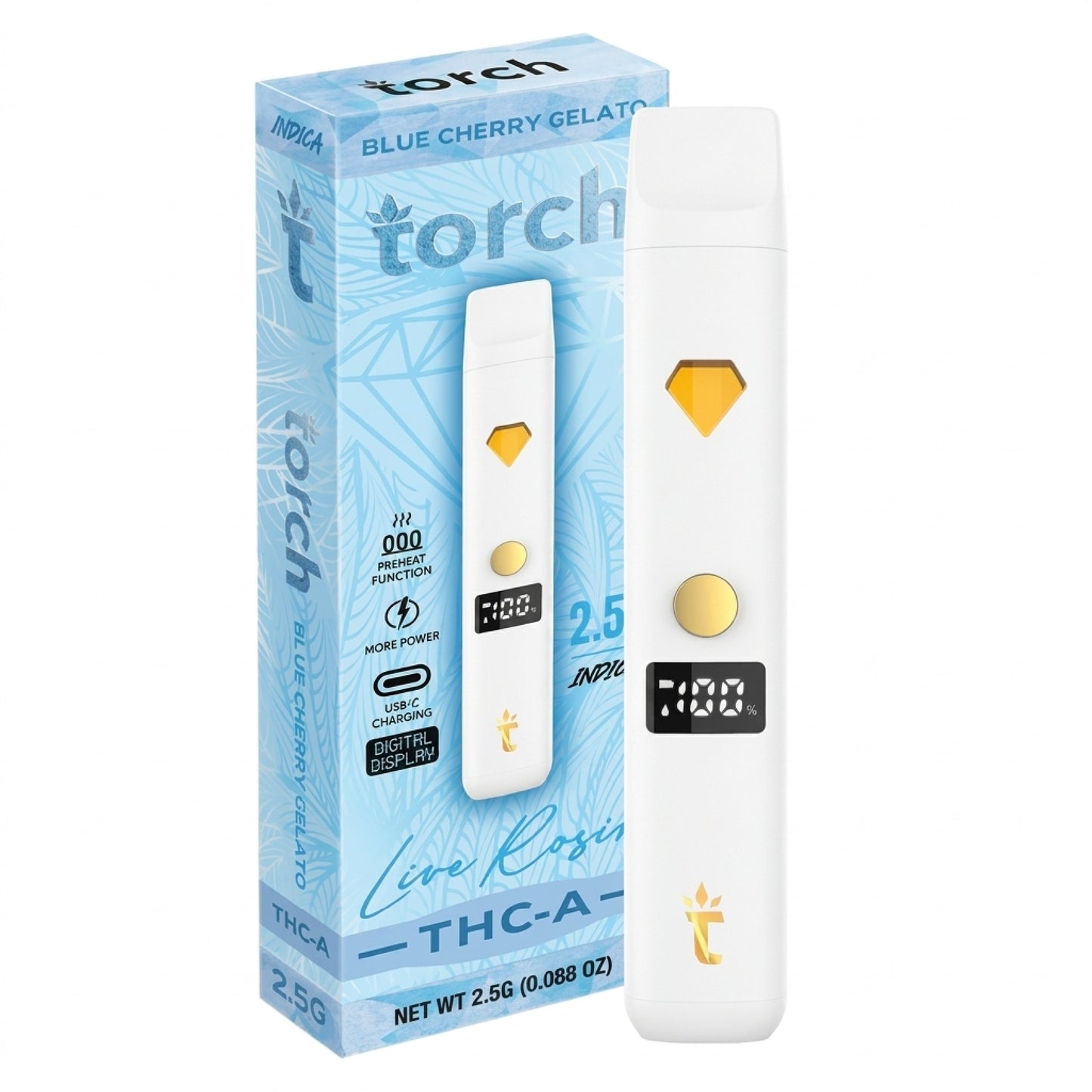 Torch THC-A Live Rosin Device - 2500mg Blue Cherry Gelato (I)