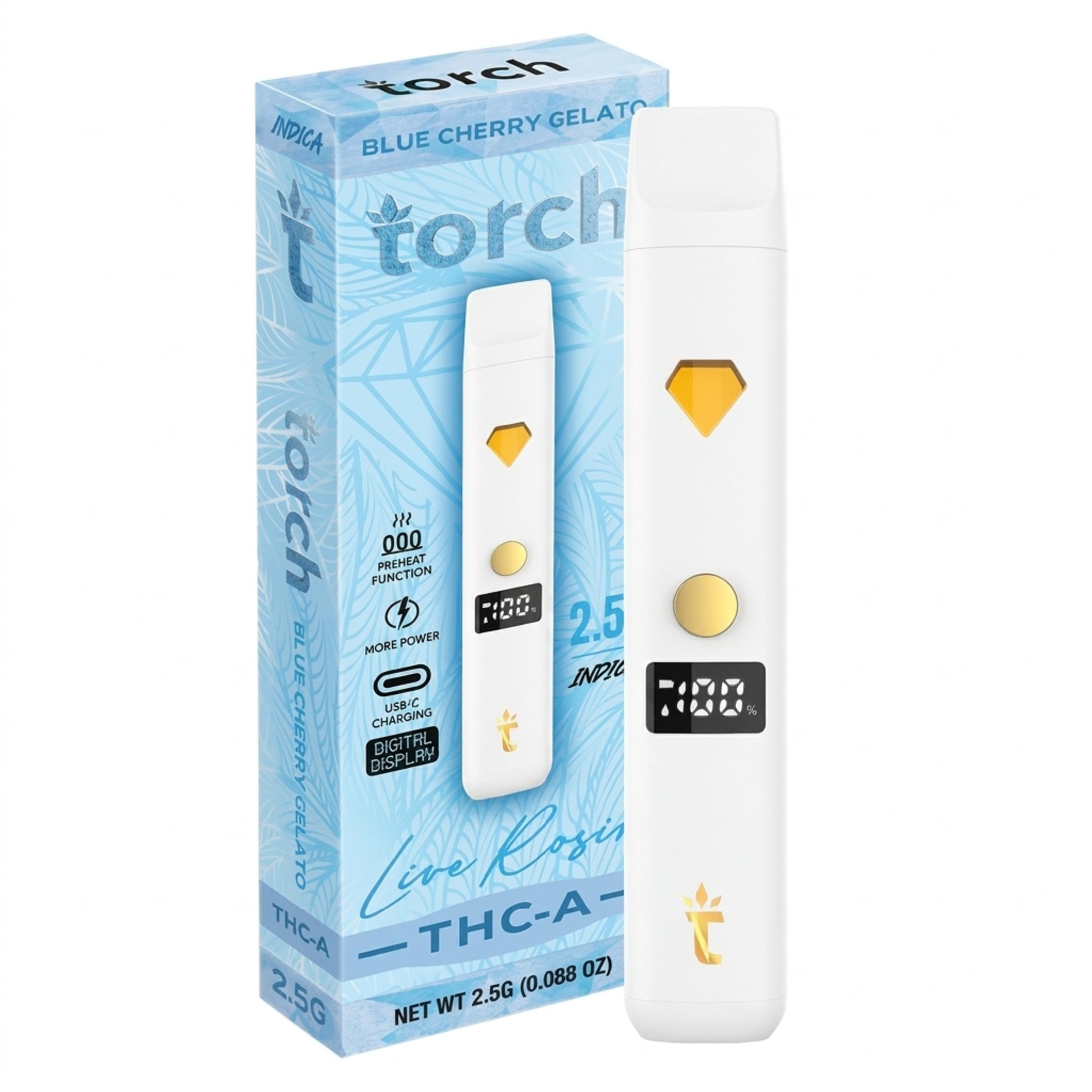 Torch THC-A Live Rosin Device - 2500mg Blue Cherry Gelato (I)
