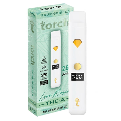 Torch THC-A Live Rosin Device - 2500mg Sour Gorilla (S)