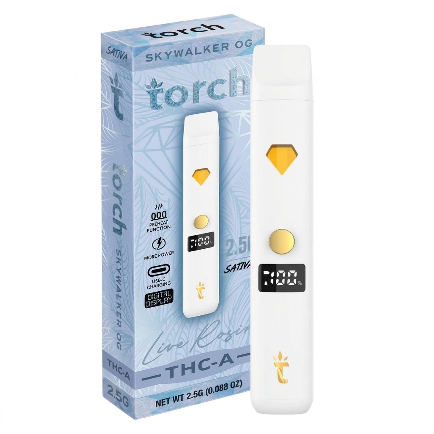 Torch THC-A Live Rosin Device - 2500mg Skywalker OG (S)