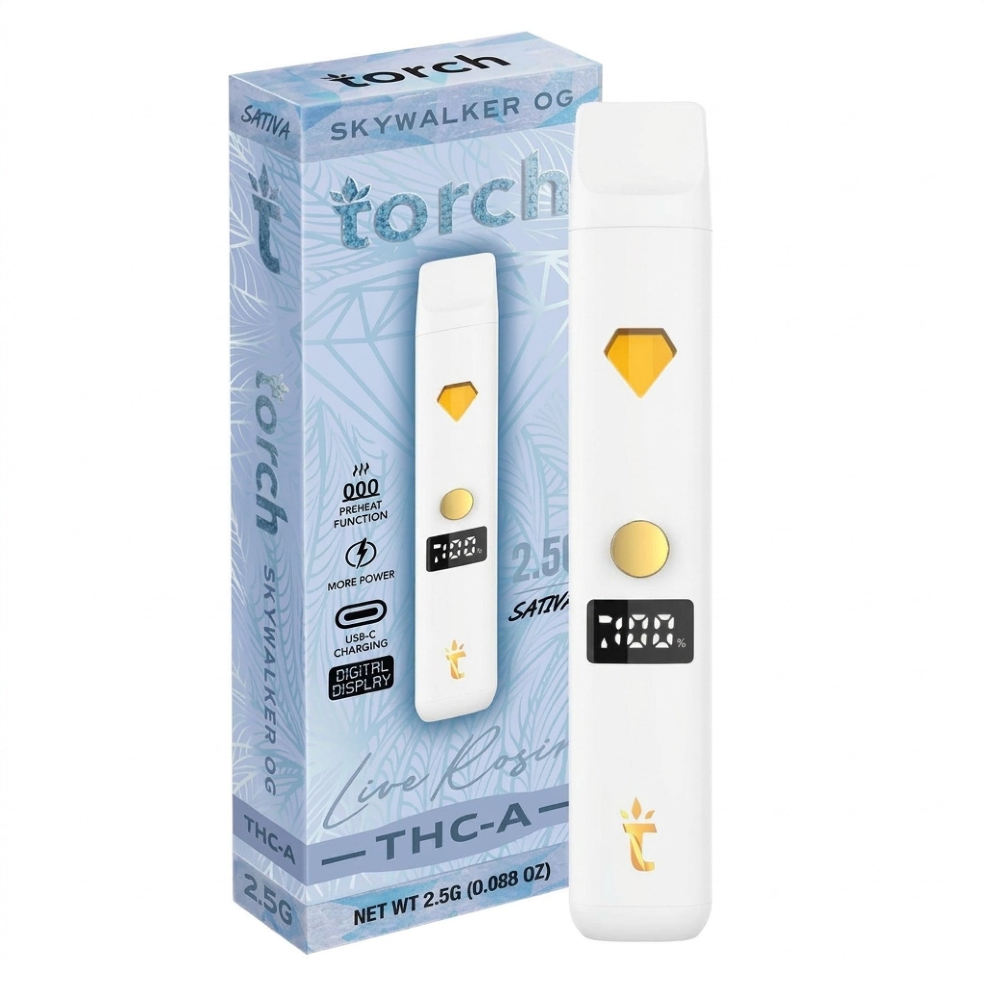 Torch THC-A Live Rosin Device - 2500mg Skywalker OG (S)