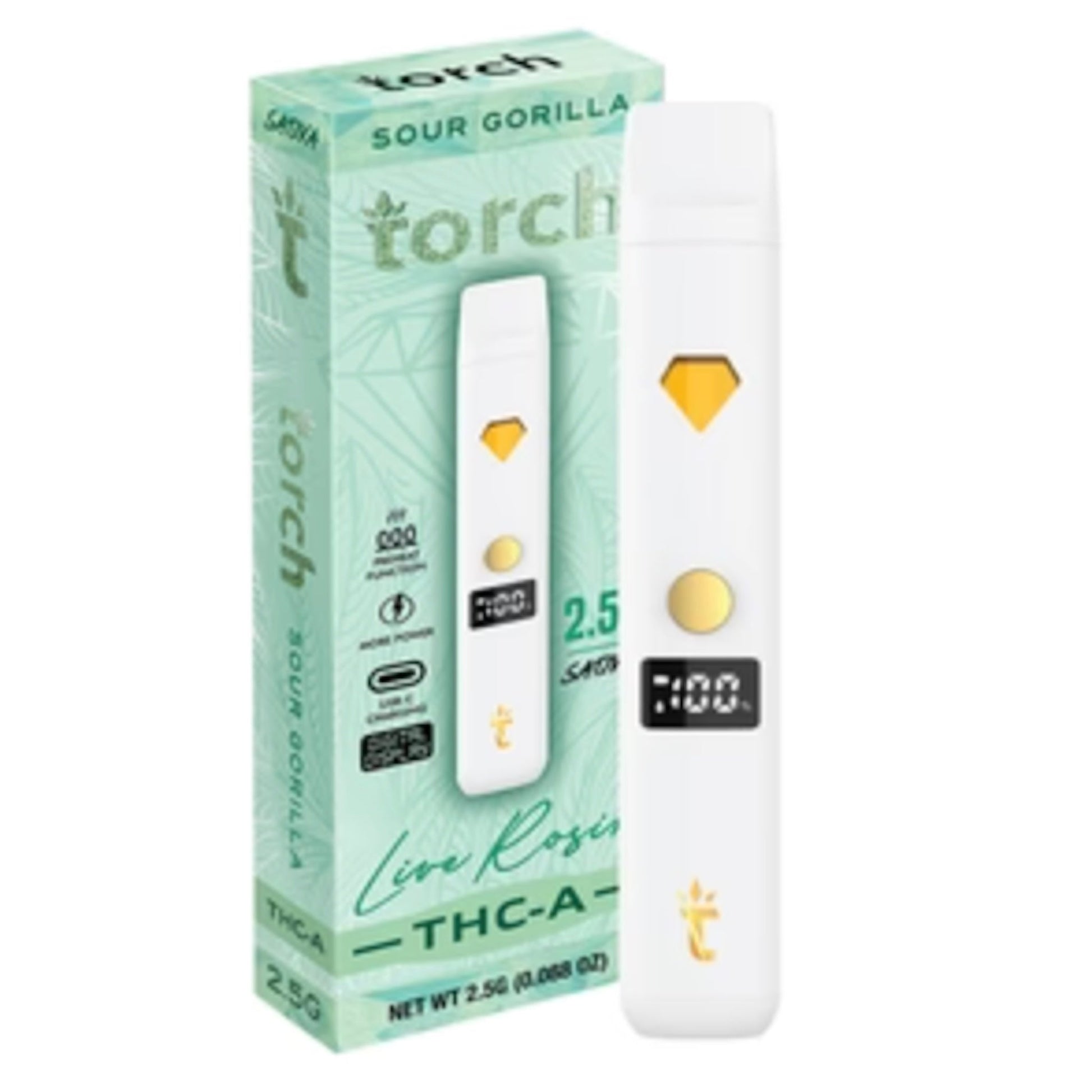 Torch THC-A Live Rosin Vaporizer - 2500mg - Everything 420 Torch THC-A Live Rosin Vaporizer - 2500mg - Everything 420