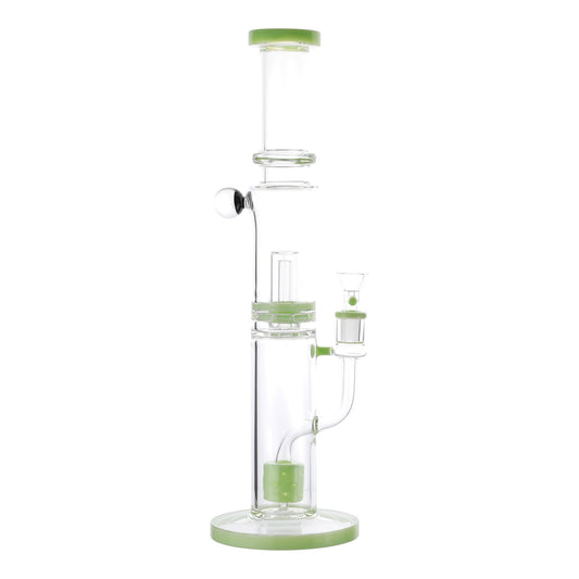 Tower of Power Percolator Bong - 16in Green