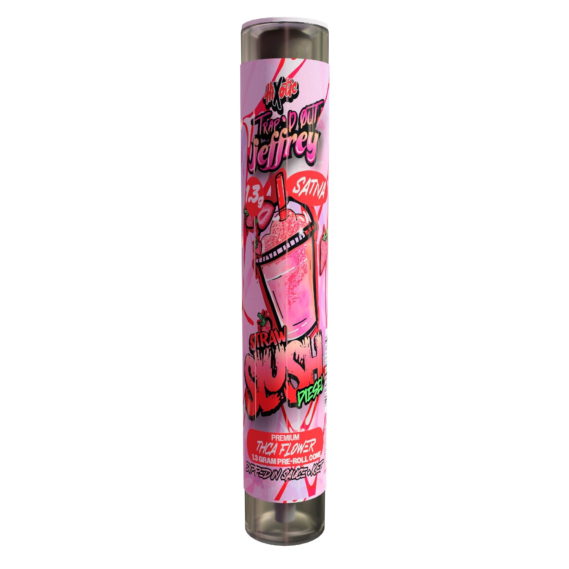 Trap'D Out Jeffrey X Hixotic Premium THC-A Pre-Rolls - 1.3g Straw Slush Diesel (S)