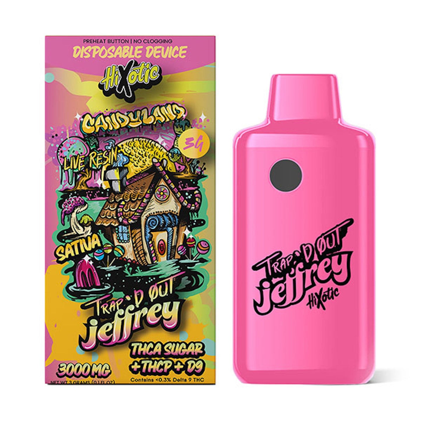 Trapd Out Jeffrey Blend Vaporizer - 3000mg Candyland