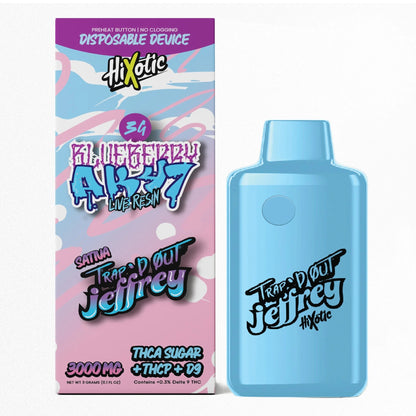 Trapd Out Jeffrey THC-A Sugar Blend Device - 3000mg Blueberry AK-47 (S) / 1 Pack