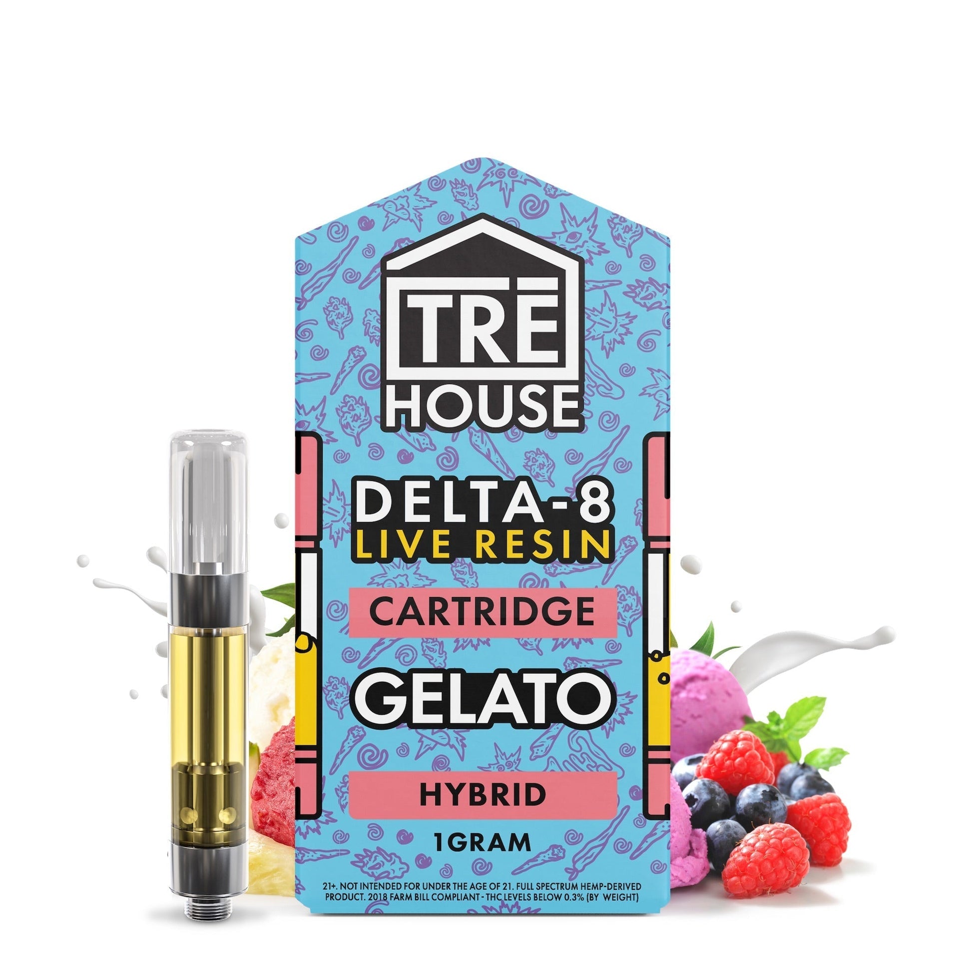 Tre House Live Resin Gelato Delta 8 Unit -1000mg