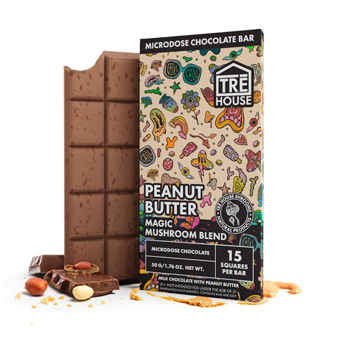 Tre House Magic Mushroom Peanut Butter Chocolate Bar