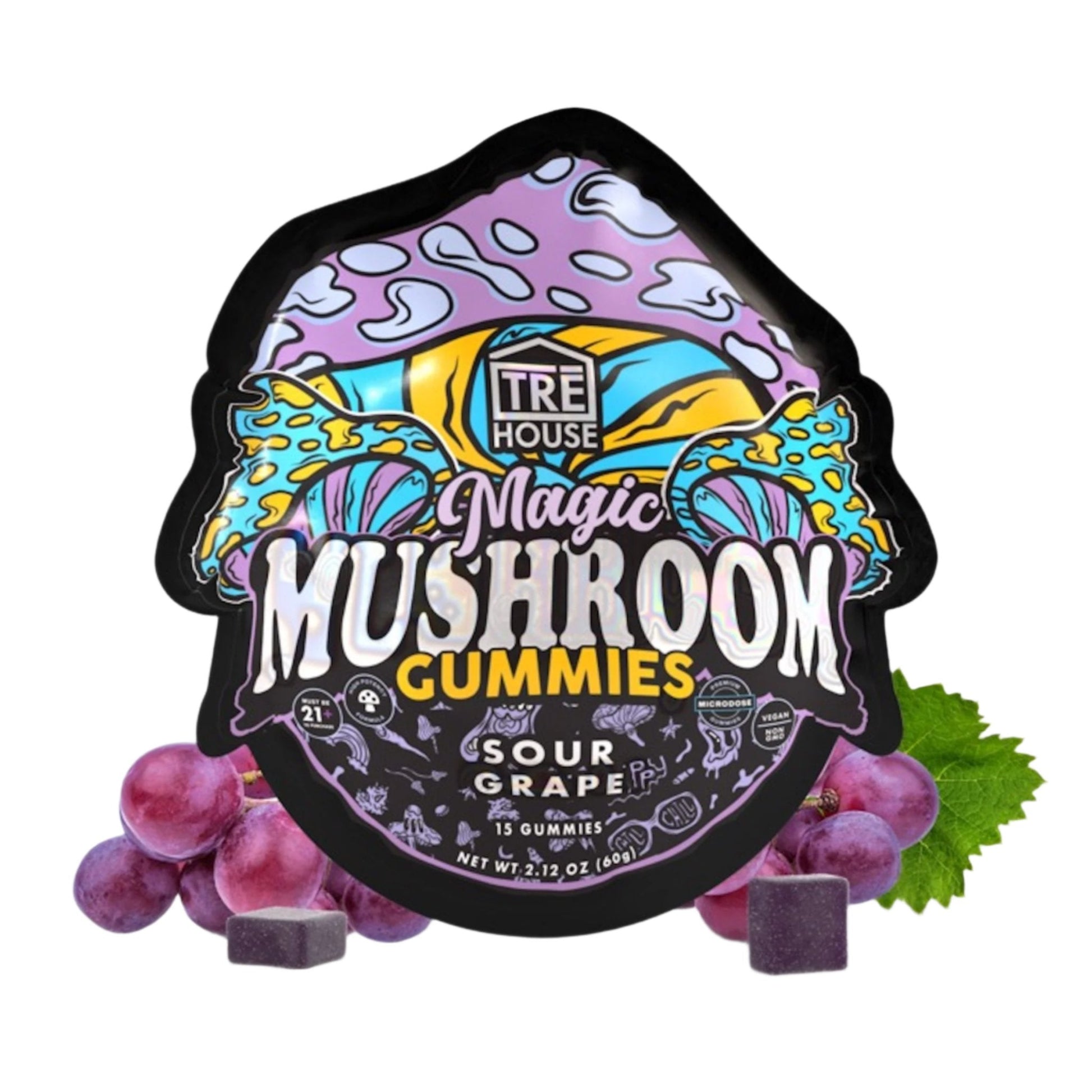 Tre House Magic Mushroom Sour Grape Gummies