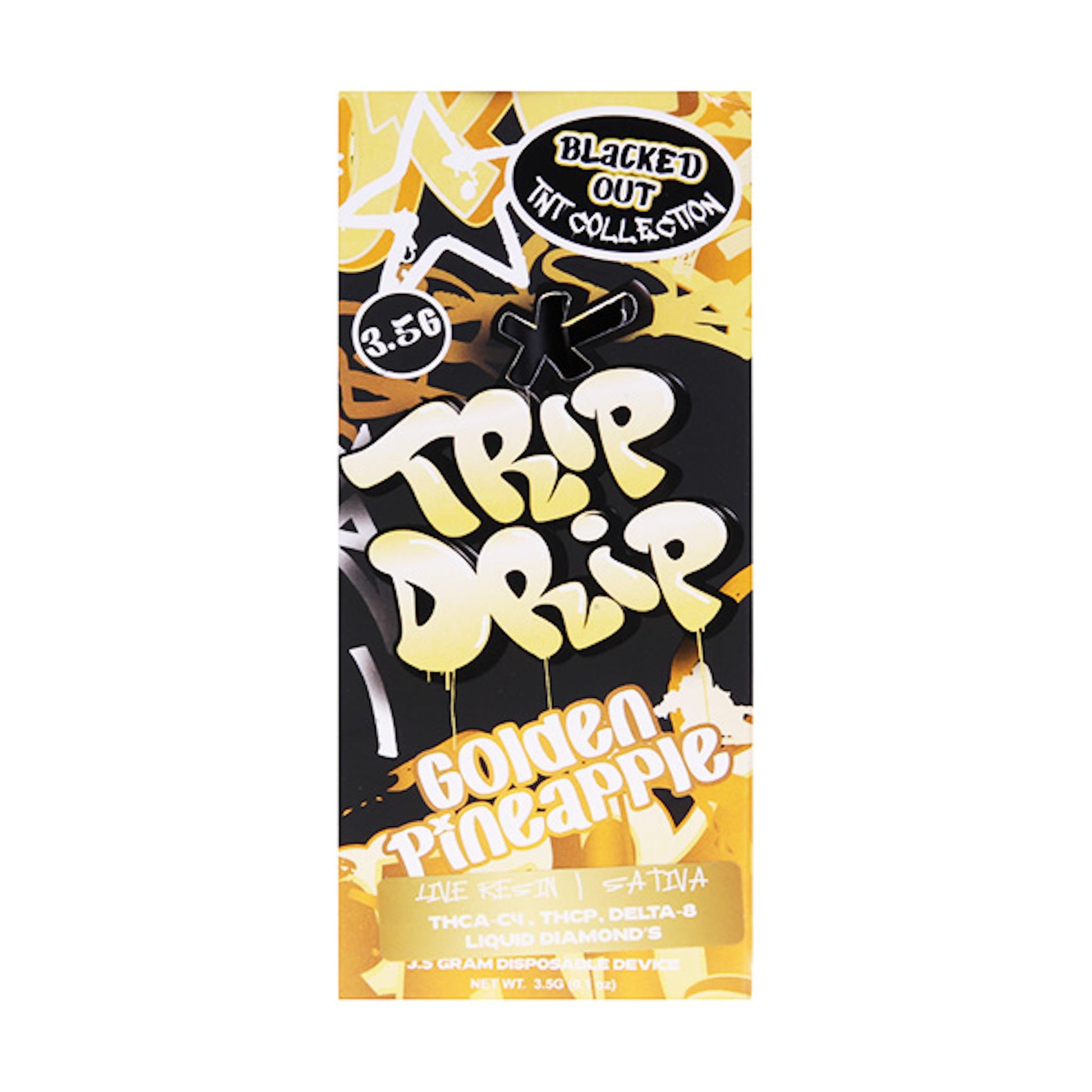 Trip Drip Black Out TNT Collection Live Resin Vaporizer - 3500mg Golden Pineapple