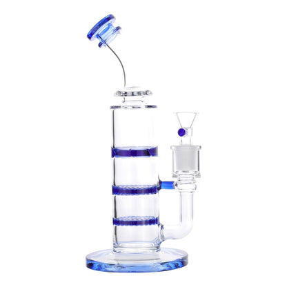 Triple Disc Jockey Bong - 8in Blue