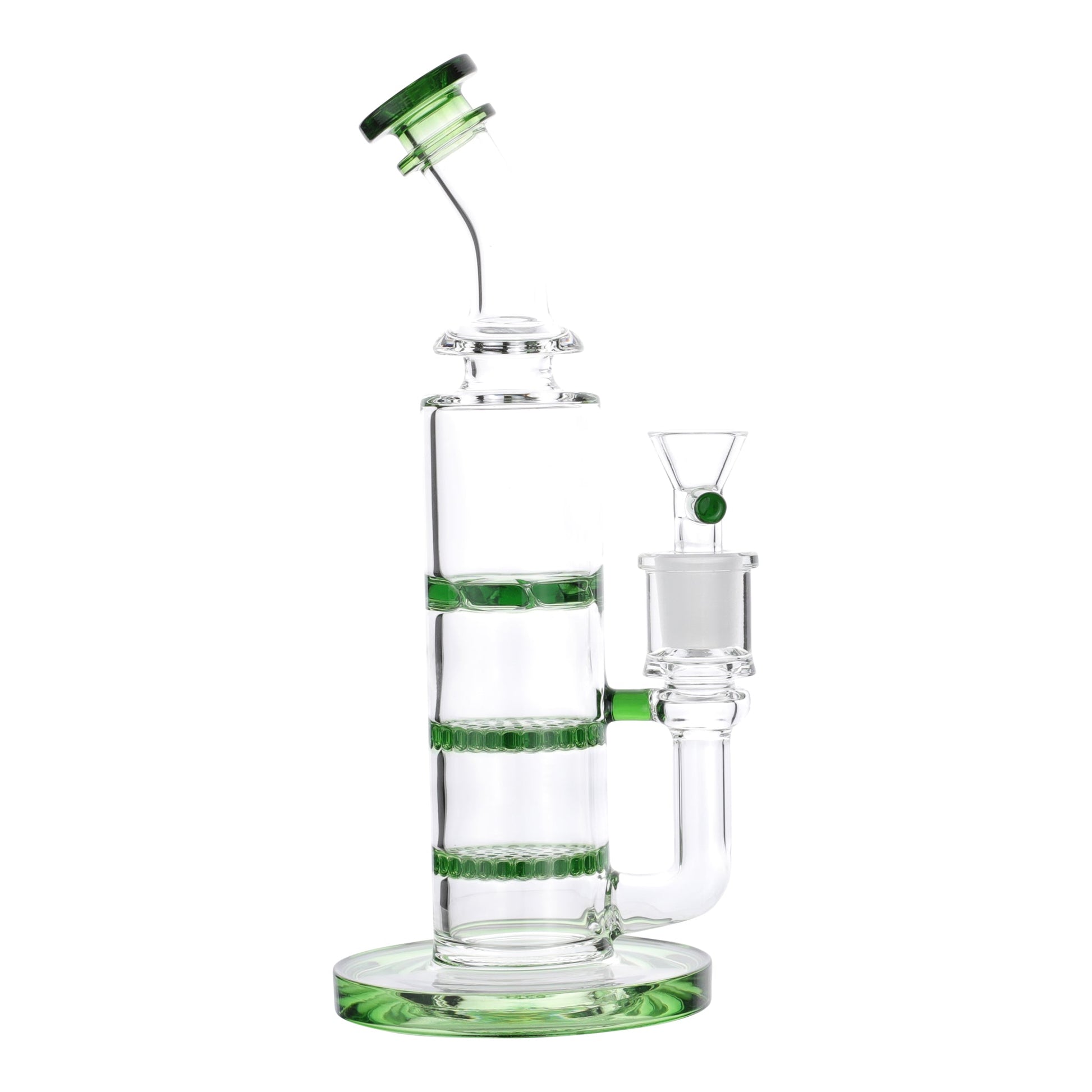 Triple Disc Jockey Bong - 8in Green