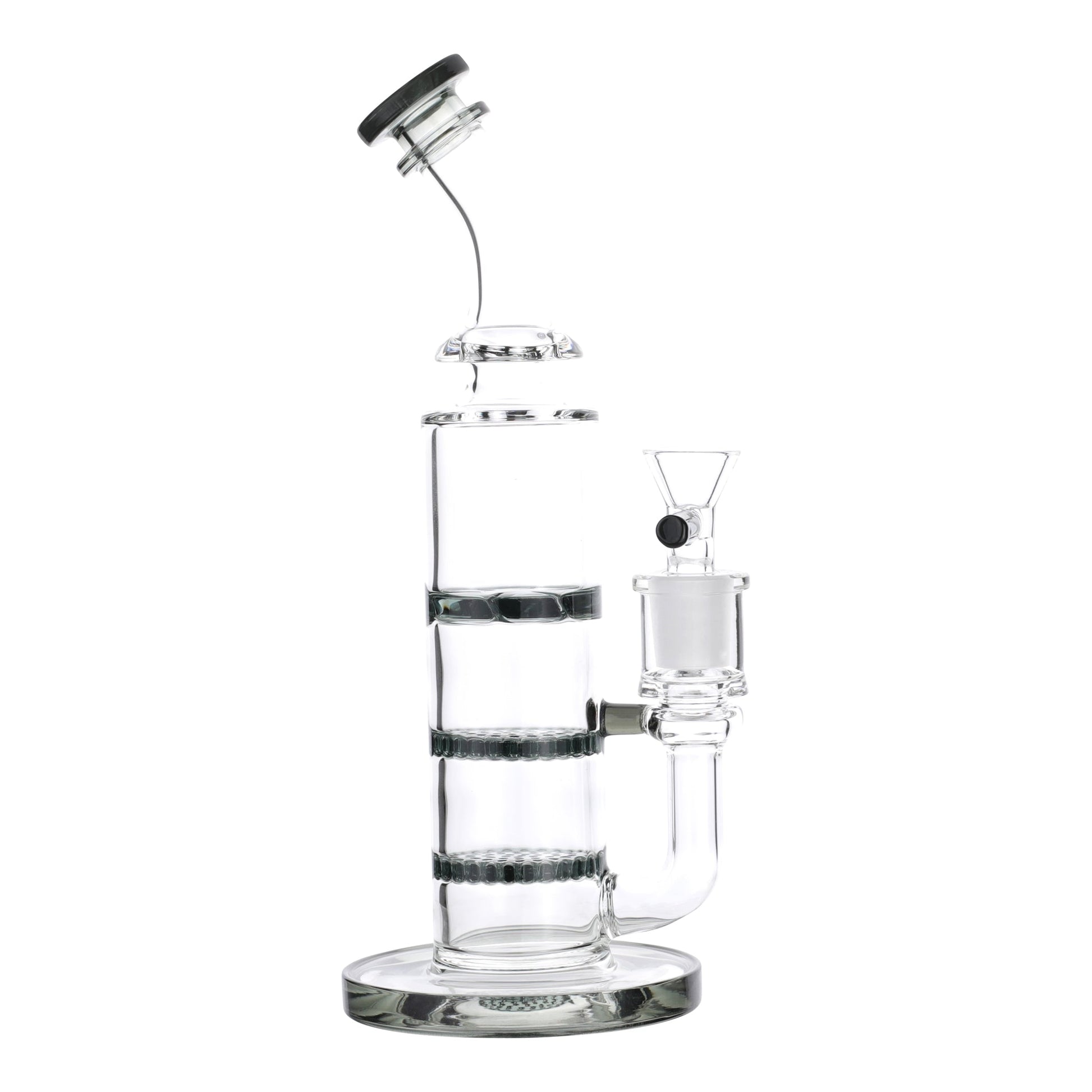 Triple Disc Jockey Bong - 8in Black