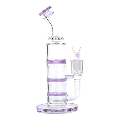 Triple Disc Jockey Bong - 8in Purple