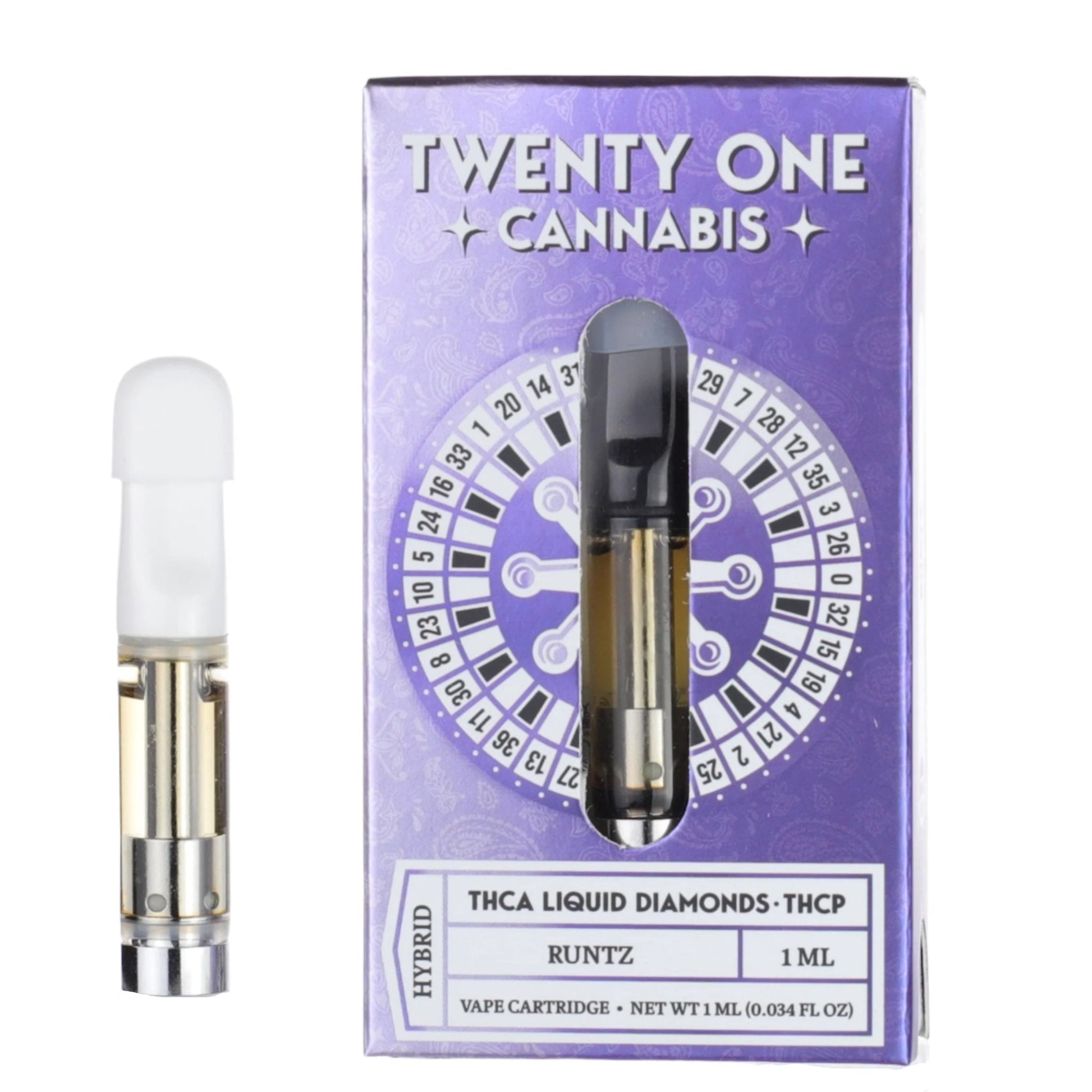 Twenty One THC-A Liquid Diamonds Cartridge - 1000mg Runtz (H)