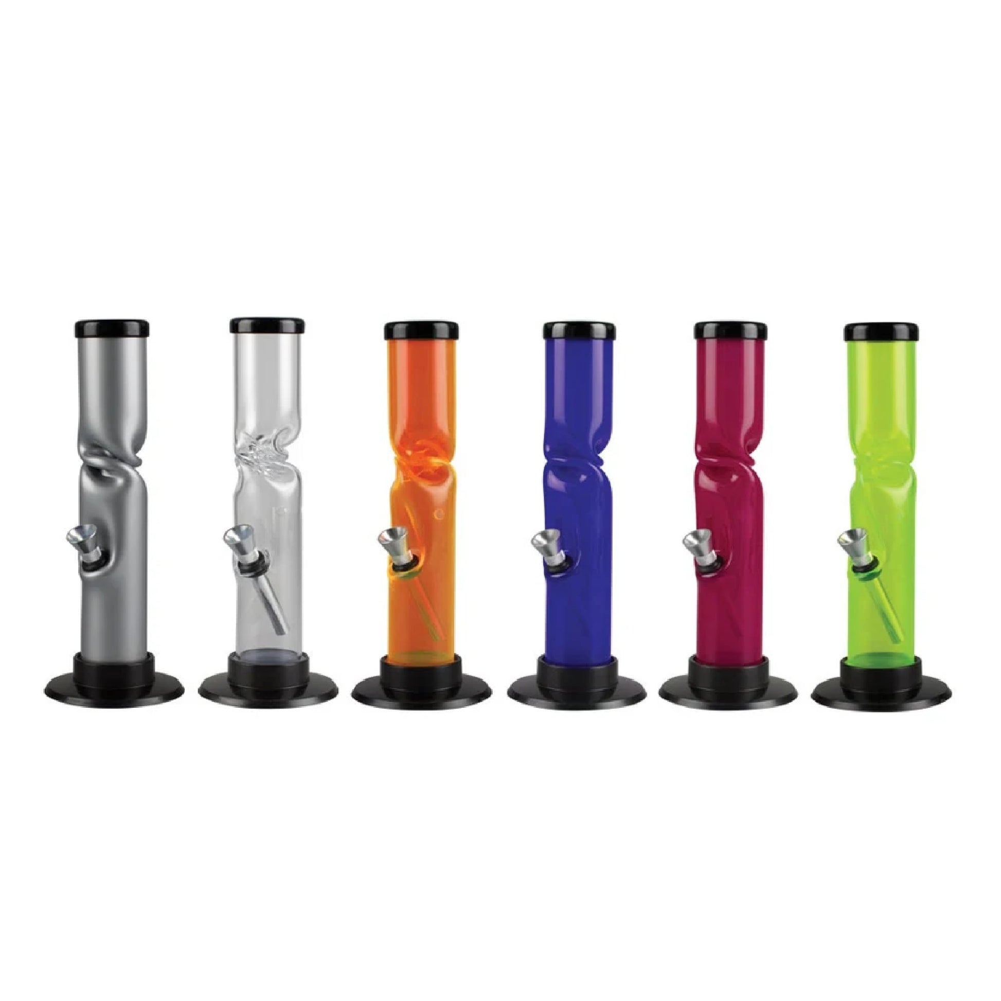 Twist Straight Acrylic Bong w/Ice Catcher - 9in