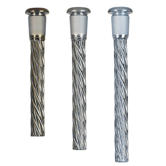 Twisted Iridescent Downstem 4" / Grey