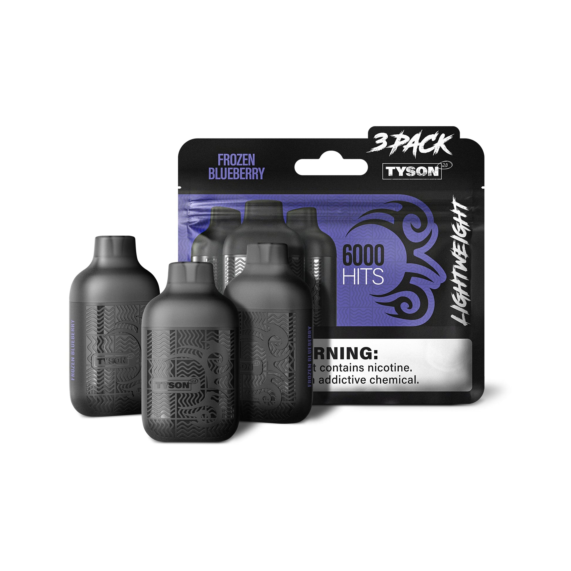 Tyson Lighweight Nic Vape -5% (3 Pack) Frozen Blueberry