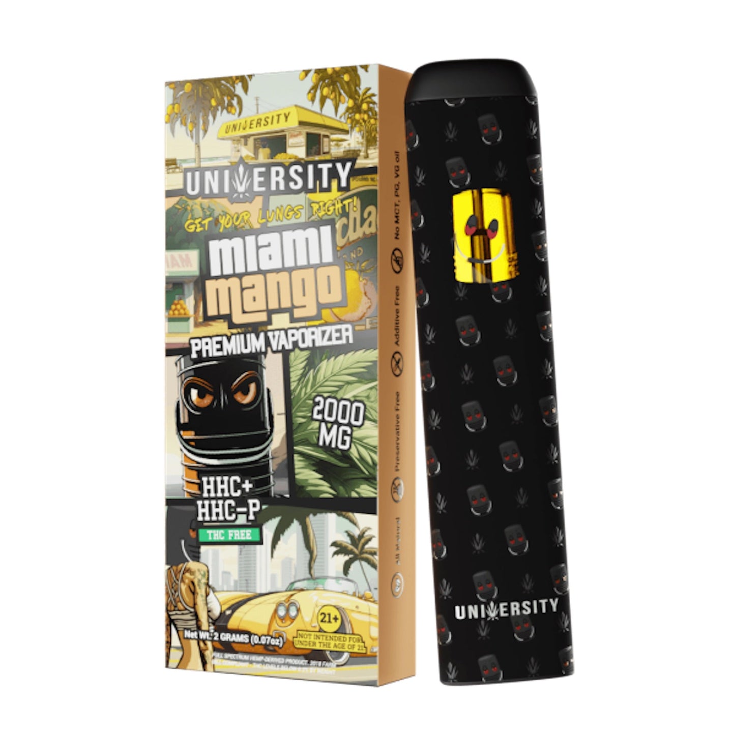 University HHC + HHC-P Vaporizer - 2000mg Miami Mango