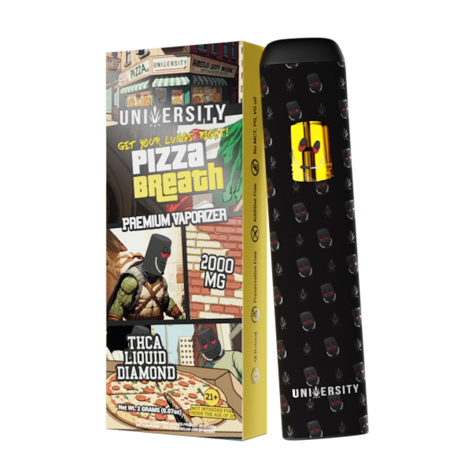 University THC-A Liquid Diamond Vaporizer - 2000mg Pizza Breath