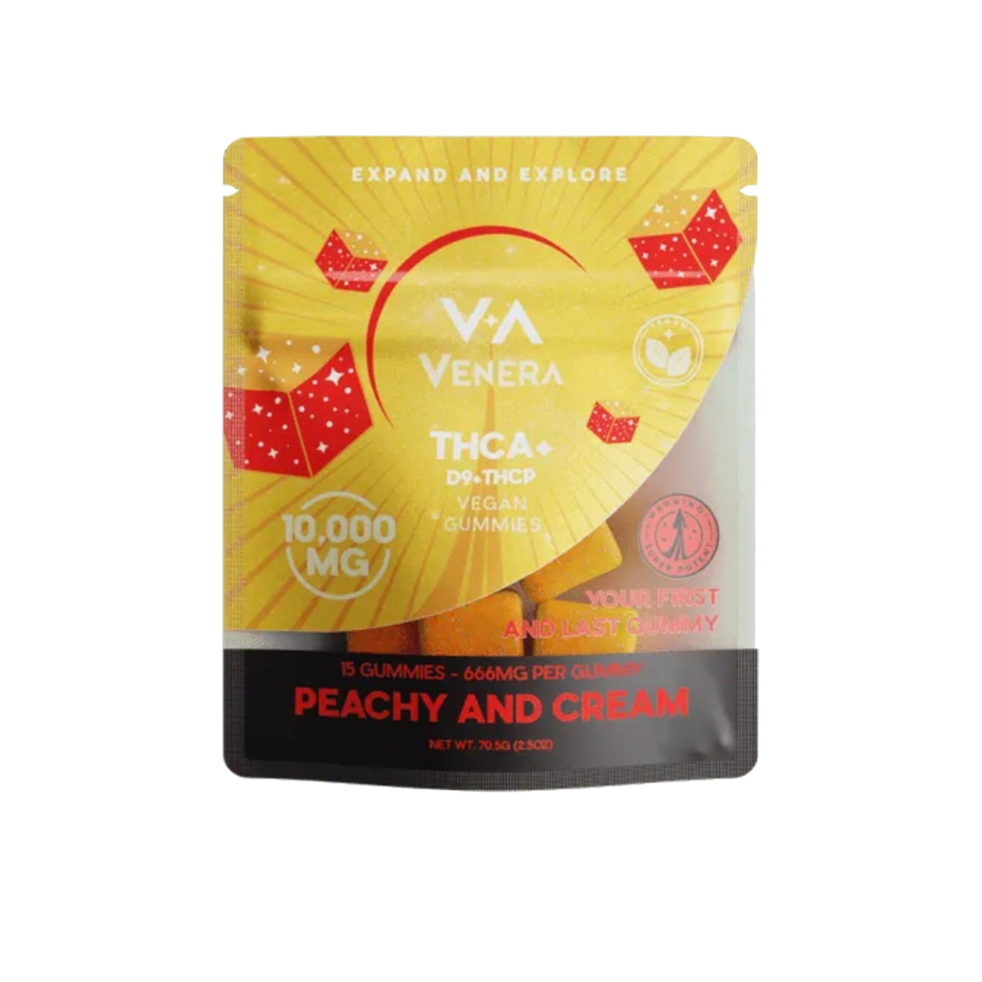 Venera THC-A Gummies - 10,000mg Peachy & Cream / 1 Pack